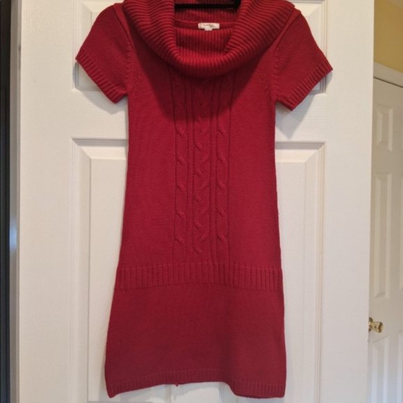 Ambiance Red Cabel Knit Sweater Dress (S) - Picture 4 of 8